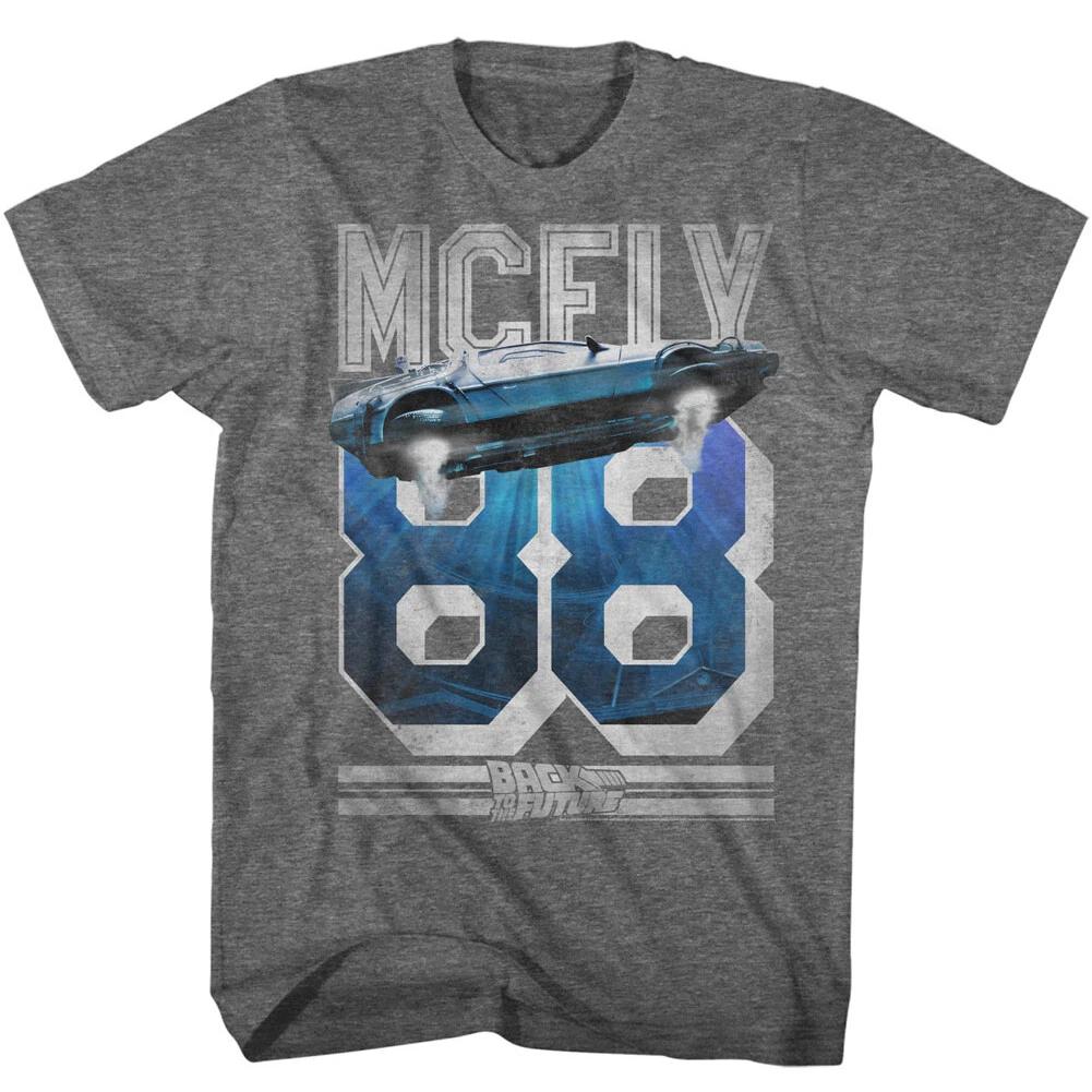 Back To The Future Movie Flying DeLorean McFly 88 Men s T Shirt S
