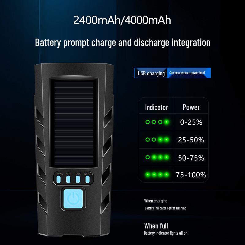 Multifunctional USB Rechargeable Solar Bicycle Headlight & Speaker