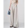 White Sports Wide-leg Straight-leg Pants Women's Summer Thin Mid-waist Drape Loose Casual Small Banana Scimitar Pants
