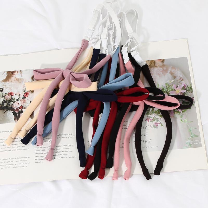 In Stock Solid Color Japanese Style Flower Rope Uniform Bow Tie No-Tie Lanyard for Women