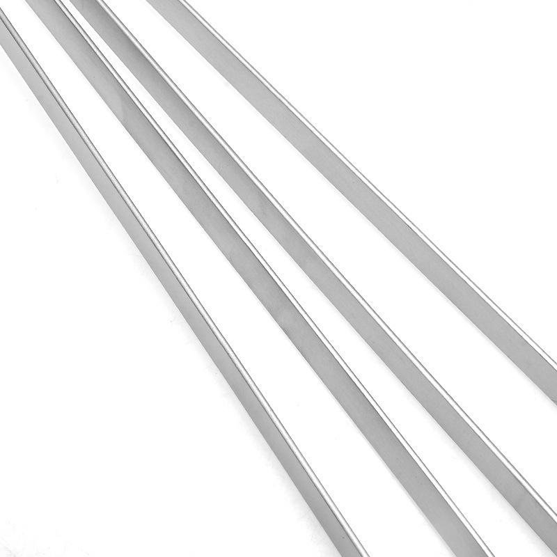 10PCS 16.5 Inch Length Flat Metal Grilling Skewer Set Reusable BBQ Tools BBQ Wide Skewers Stainless Steel Barbecue Sticks
