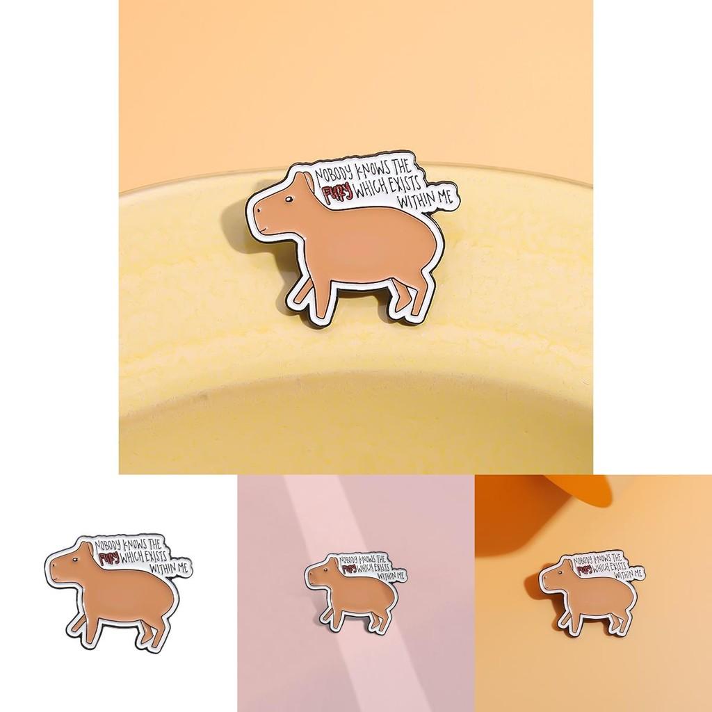 Unique Capybara Brooch Charming Animal Pin Decorative Metal Accessory For Fashion