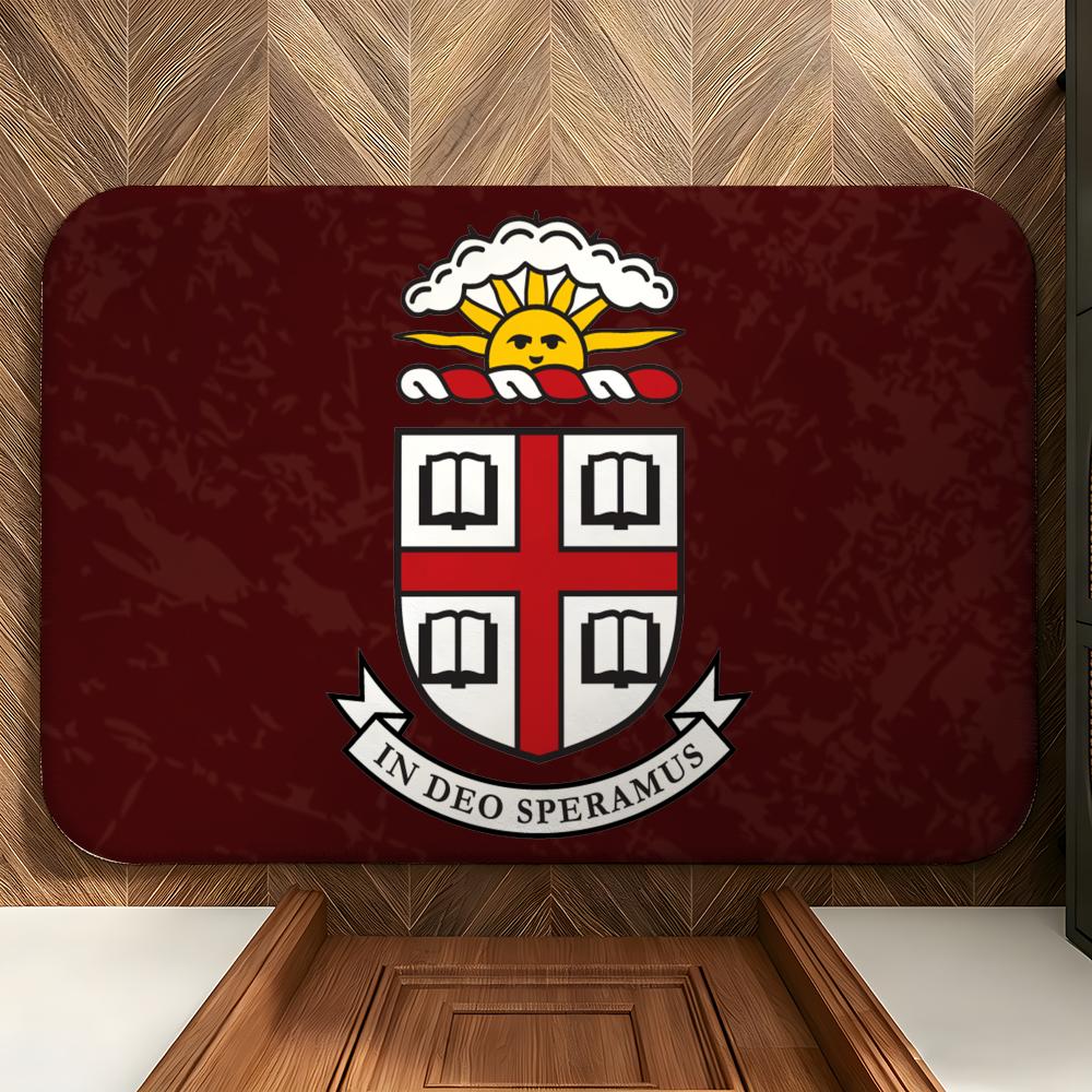 Education B-Brown U-University Floor Mat Soft Flannel Entrance Door Mat Non Slip Absorbent Bathroom Bedroom Floor Rug