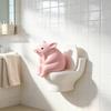 Cute Resin Pink Pig Sitting On Toilet Figurine Adorable Funny Design For Bathroom Bedroom Desktop Home Decor Gift For Pig Lovers