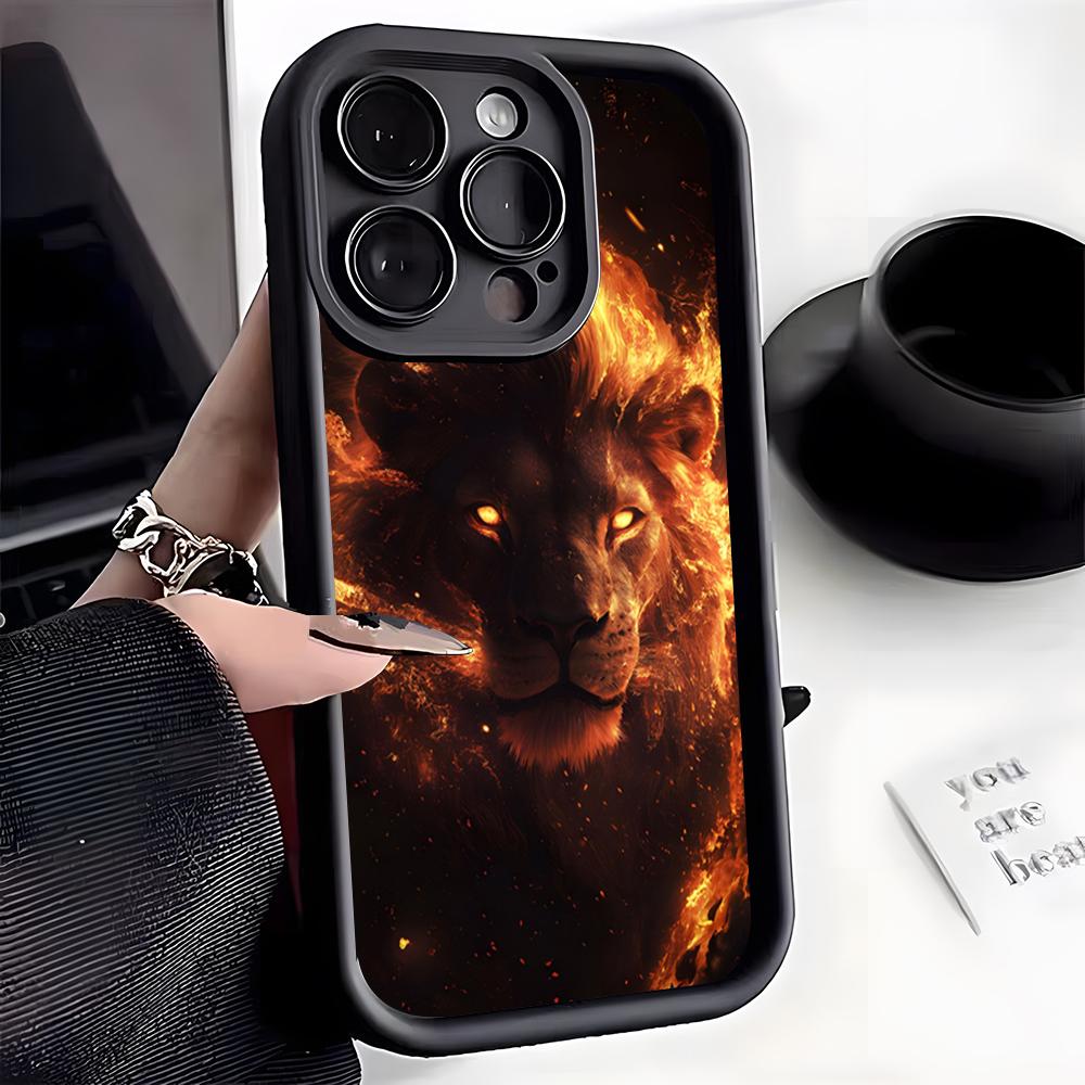 Lion Pattern Phone Case For IPhone 17 Pro Max 16 15 14 Pro Max IPhone 13 Pro Max 11 Plus Silicone Cover