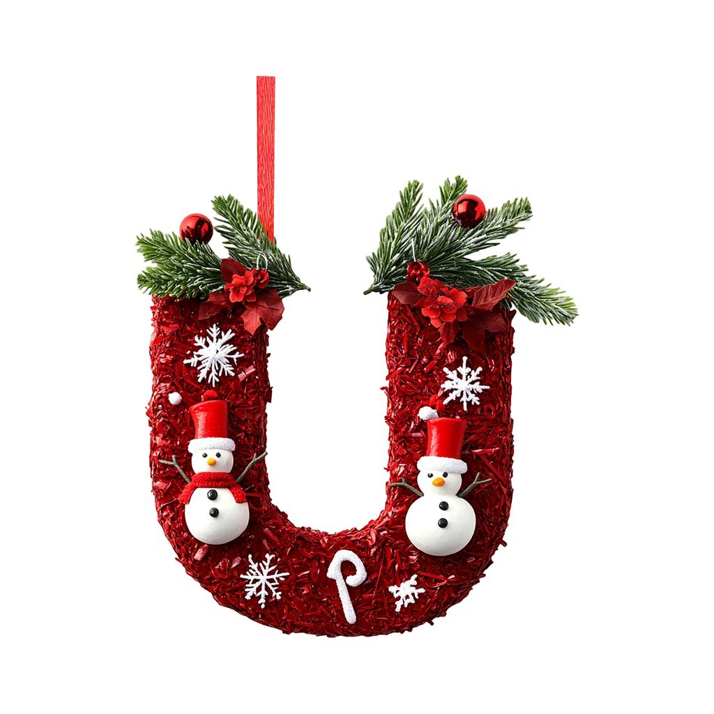 2D 26 Letter  Christmas Ornaments Acrylic Flat Christmas Tree Home Decorations Ornaments