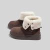 Belle velvet thick-soled snow boots medium tube winter warm thickened stacked wear ankela red shoes
