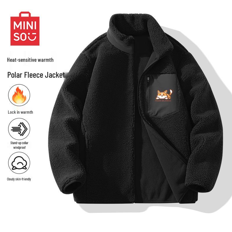 

MINISO Men s Stand-Collar Fleece Jacket 2XL