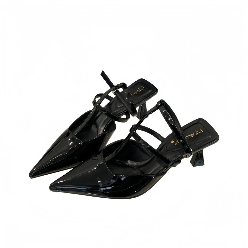 French Niche High Heels with Skirt Sandals Fairy Style 2025 New Summer Temperament Pointed Nude Single Shoes Women