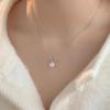 Women's Light Luxury Silver Clavicle Necklace with 7-8mm Freshwater Pearls & Cute Rabbit Design