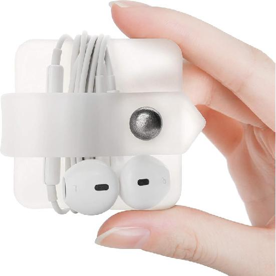 Silicone Earphone Organizer Earphone Wrap Winder Headphone Cord Organizer Wrap Winder Manager/Cable Winder(Pink, 1 Piece)