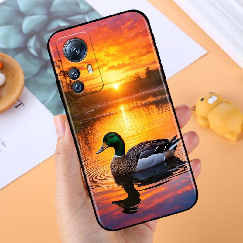 Cartoon Anime Duck Pattern For Xiaomi Mi 15 14 13 13T 12 12T 12S 11 11i 11T Pro Ultra Lite 5G Black Soft Phone Case