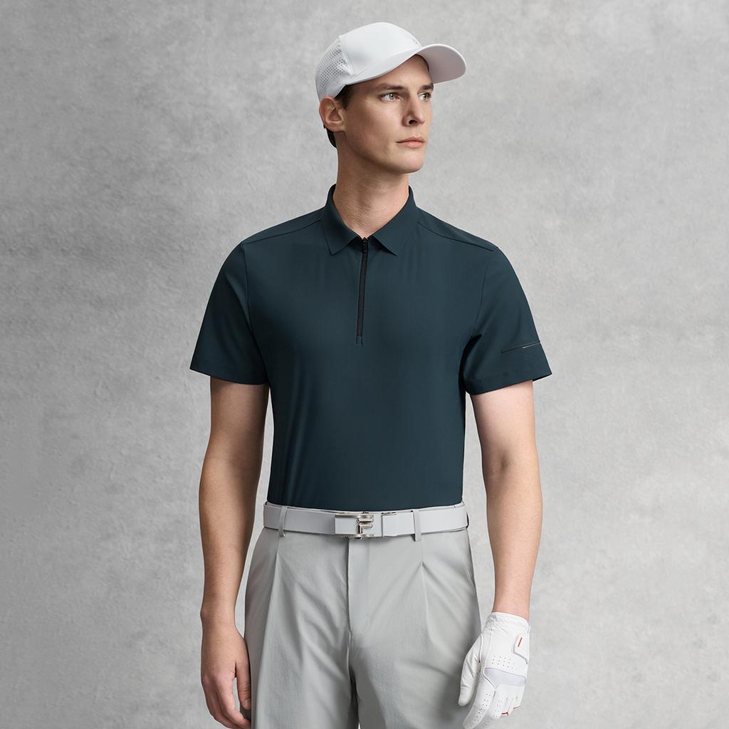 FILA Golf Series Fashion Simple Classic Basic Sports Comfortable Short Sleeve Polo Shirt Men tops Secret-Blue A11M625163FNV