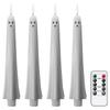 Flameless Flickering Taper Candles With Remote And Timer, Battery Operated Real Wax Spooky Face LED Candles Fireplace Halloween Holiday Decor