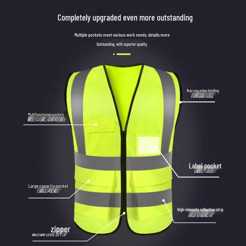 Lishinhongbo Multi-Pocket Reflective Safety Vest