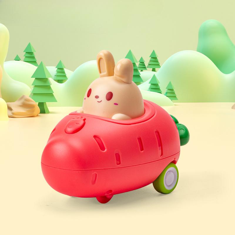 Baby Animal Car Toys Toddler Press and Go Toy Cars Wind-up Cars Bunny Rabbit Airplane Vehicles for Easter for Toddler Kids