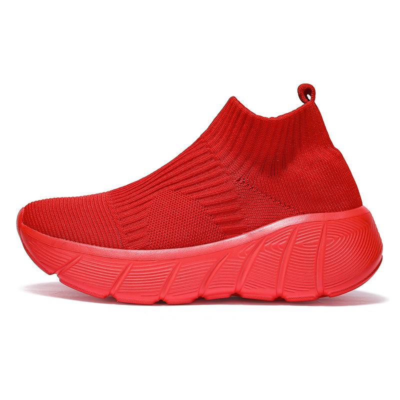 Spring and Summer Couple High-top Fly-woven Shoes, Foot-fitting Casual Sports Shoes, Men's and Women's Socks, Shoes, Trendy Men's Shoes, One Pedal