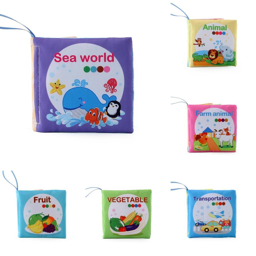 Soft Quiet Baby Cloth Book Early Education Toy Animal Recognition Learning
