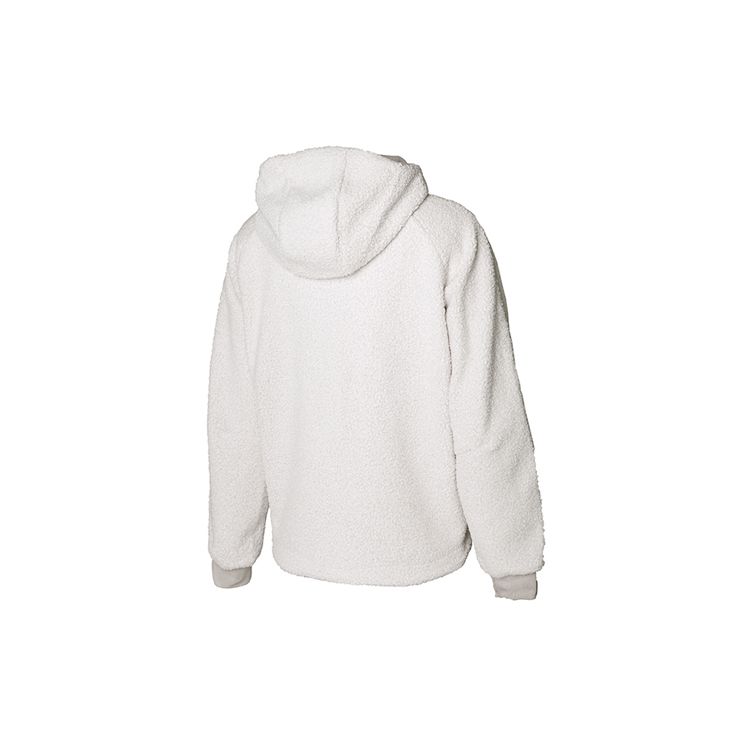 Nike Patchwork Sherpa Pullover Warm Fleece Hoodie Women Hoodies Silver-White AJ7285-031
