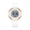 GOLDEN HOUR Waterproof Sports Women's Digital Chronograph Silicone Strap Watch, Rose Gold/Starlight/Milk White. , Moda