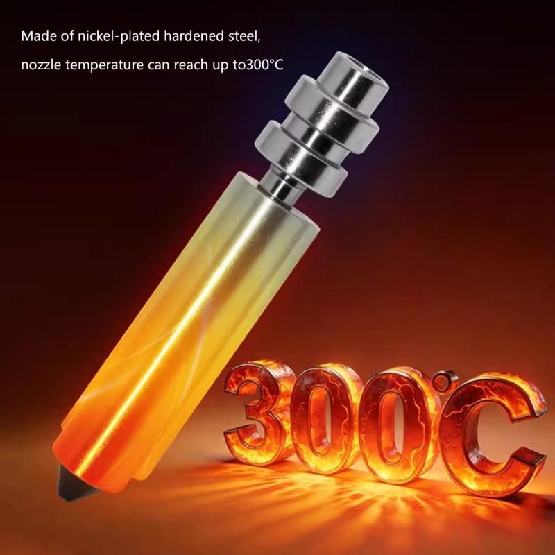 Hardened Steel Nozzle Kit For 3D Printer With Multiple Size 0.2Mm 0.4Mm 0.6Mm 0.8Mm Plated Metal Extruder Nozzles