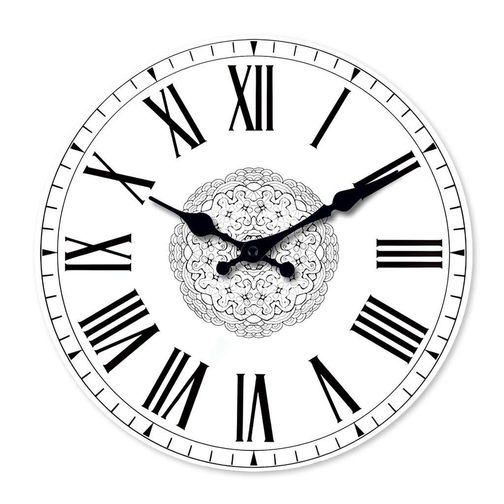 12" Retro Buddhist Wooden Wall Clock - Silent MDF Decor Clock