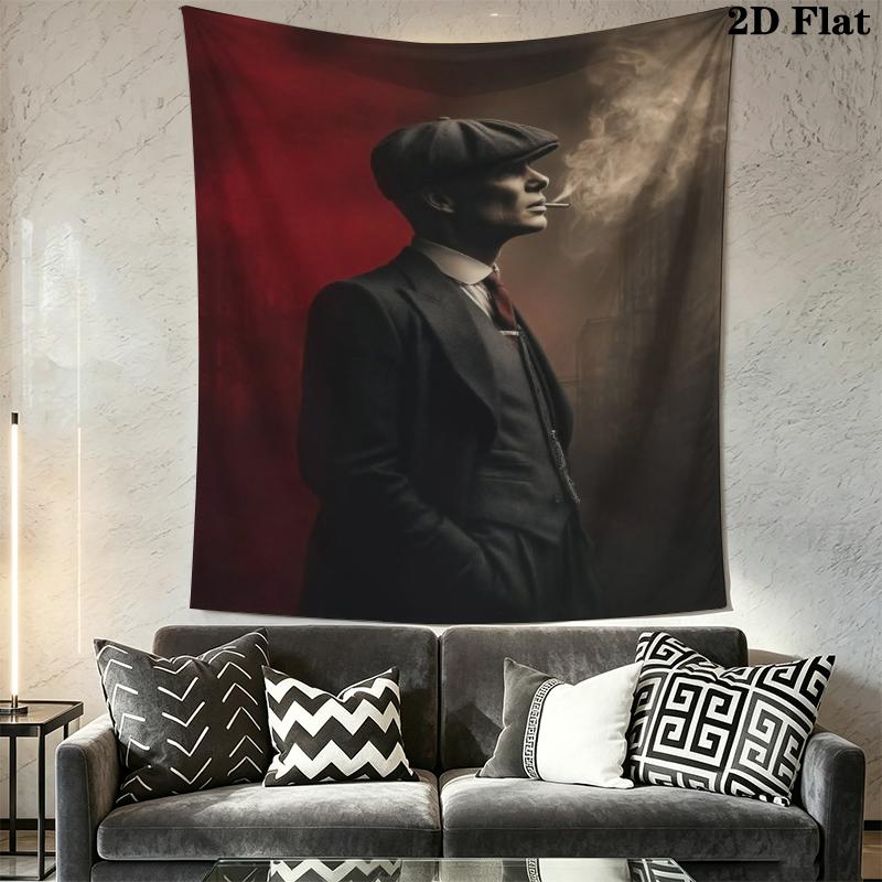 Thomas Shelby Wall Tapestry Aesthetic Wall Hanging Printed Fabric Blanket Decorative Tapestries for Bedroom Living Room Home Decor