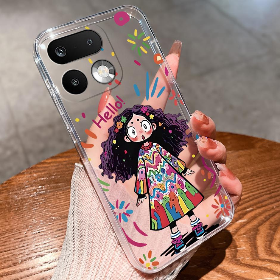 Cases For OPPO Realme 16 Pro 16 Pro Plus Yellow Duck Girl Antifouling Trendy Transparent Housing For Realme 16Pro 16 Pro+ Fundas