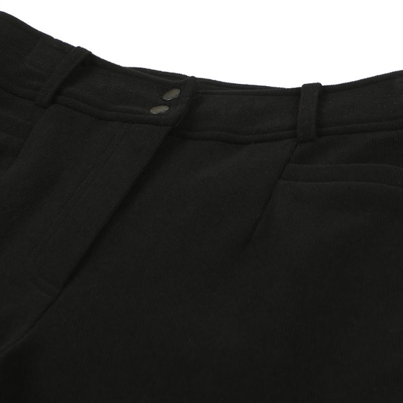 Onoff Women S Semi Wide Corduroy Fleece pantS Of5013lb Black
