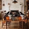Pumpkin lantern, cat witch hat, dried leaves, Halloween tablecloth, suitable for rectangular and round tableszyc