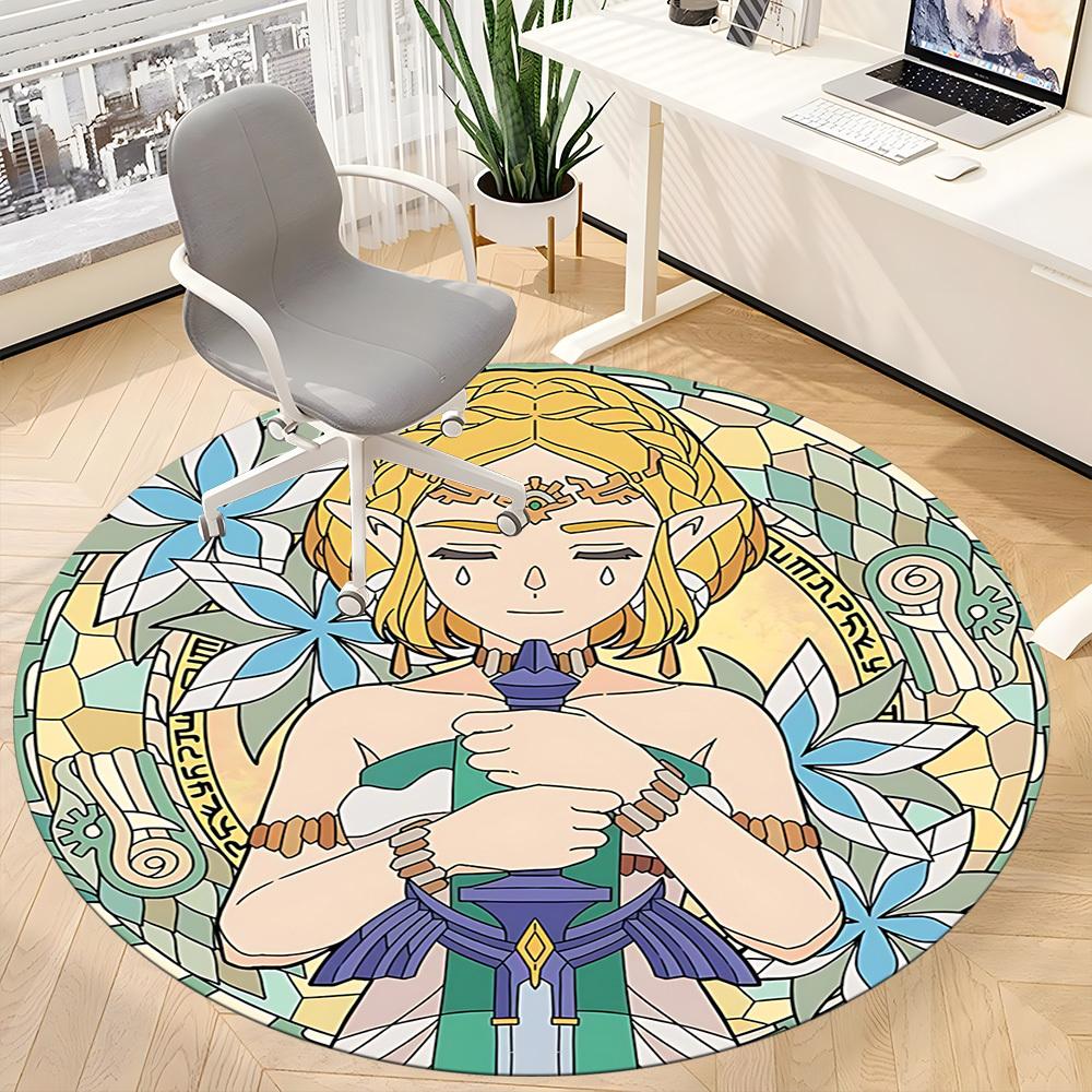 1pc The Legend of Zelda Office Round Area Rug, Under Office Chairs Bedroom Living Room Home Decor, Room Decoa1016179