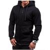 Men‘s  Color Zipper Pullover Long Sleeve Hooded Sweatshirt Tops Blouse
