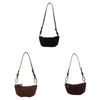 Retro Velvet Dumpling Shoulder Bag With Stitching Detail For Street Style Fashion