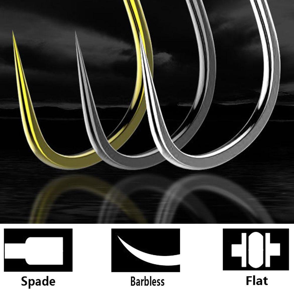 500 buc Articole de pescuit Negru Echipament de pescuit Nou Kanto Cârlig de pescuit Fără contraac Oțel Carbon Înalt