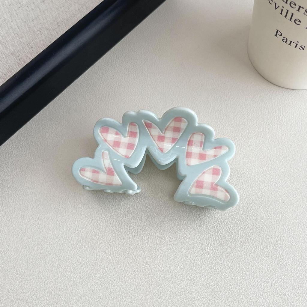 Floral Plaid Bow Claw Clip - Acrylic Hair Accessory for Updo Hairstyles