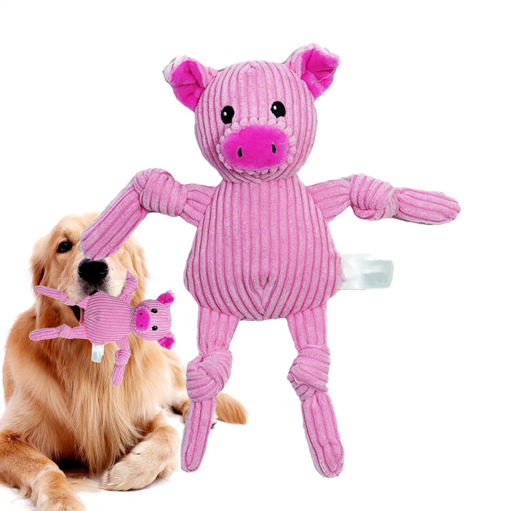 

Plush Dogs Chew Toy Squeaky Plush Dog Puppy Chew Toys For Teething Interactive Plush Squeaky Toy Teeth Cleaning Chew Toys For