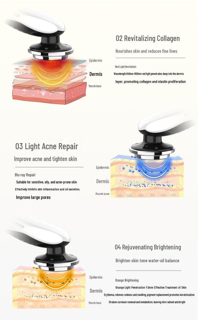 EMS Color Light Photonic Beauty Device for Microcurrent Skin Rejuvenation
