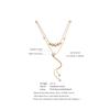 Yhpup Collana Lunga a Catena Doppia con Pendente a Frange in Zirconia Cubica Delicata Acciaio Inossidabile Gioiello Raffinato Regalo per Donna