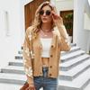 Casaco Cardigan de Tricô Preppy Moda Feminina Suéter Solto Outono Inverno Roupa Exterior