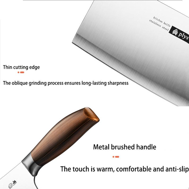 High-grade stainless steel kitchen knife, home imitation wood handle chef's sharp bone knife - new Seiko butcher's bone knife
