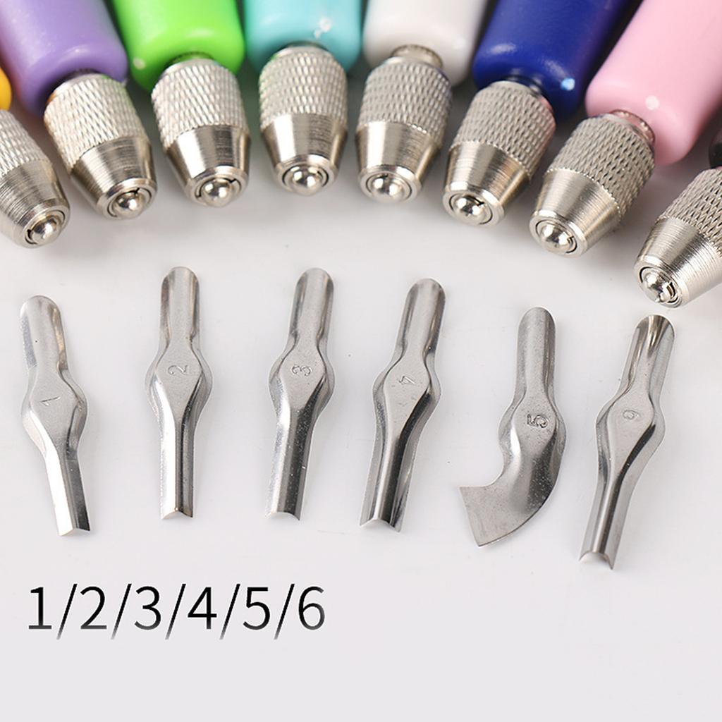 Craft Linoleum Cutter with 6 Size Cutting Head Assorted Lino Cutter Carving Tool For Block Printing And Craft Project