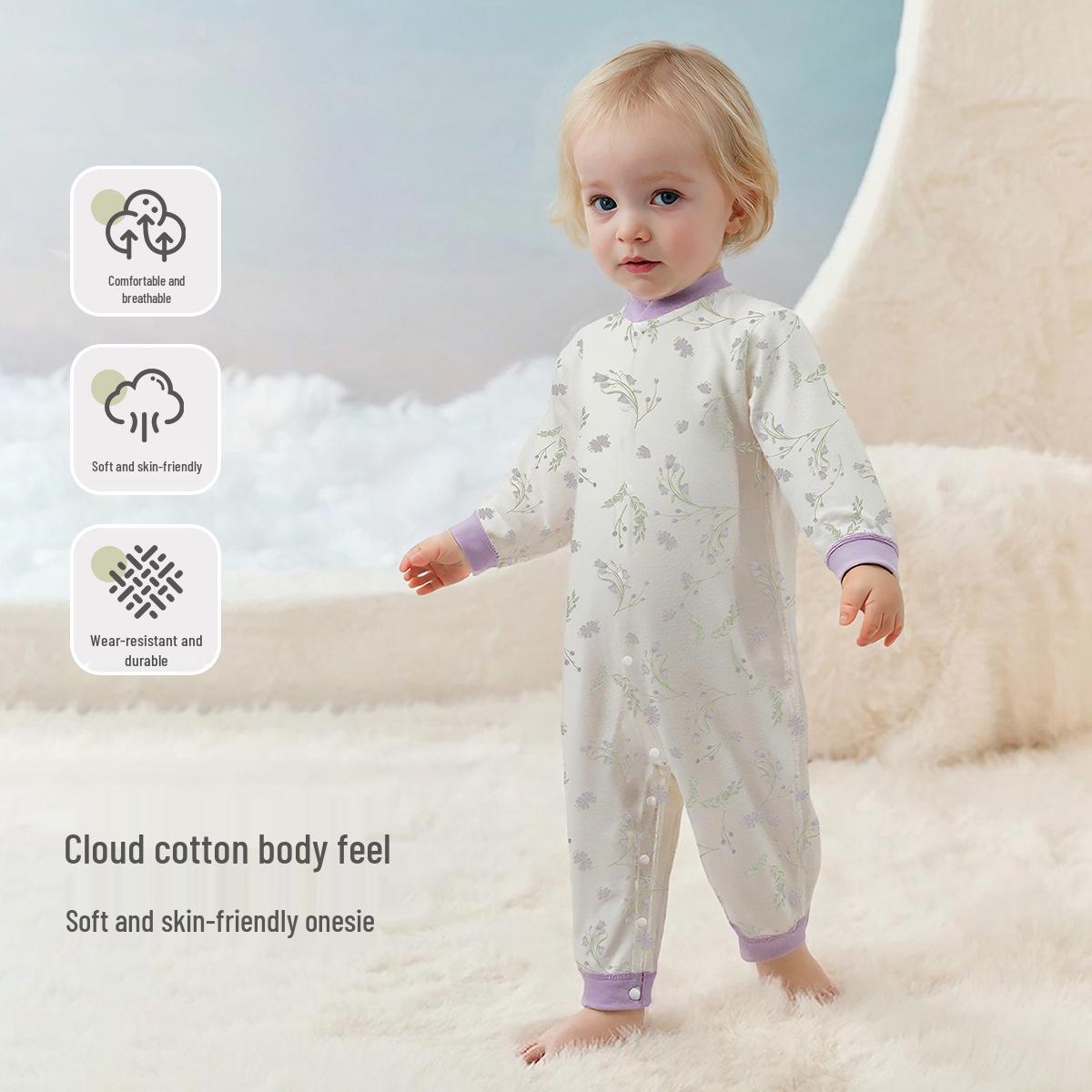 Tongtai Newborn Pure Cotton Baby Bodysuit - Spring/Autumn Jumpsuit Romper 90 cm