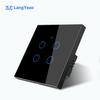 LangYeao EU UK 1/2/3/4 Gang Tuya WiFi Smart Switch Light Alexa Voice Control Touch Glass Wall Wireless No/With Neutral Wire