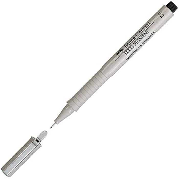 Ecco Pigment 0,2 mm Tintenstift - FABER-CASTELL - Feine Spitze - Wasser- und lichtbeständige schwarze Tinte