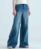 SEONEED Flare Wide Denim Pants Blue