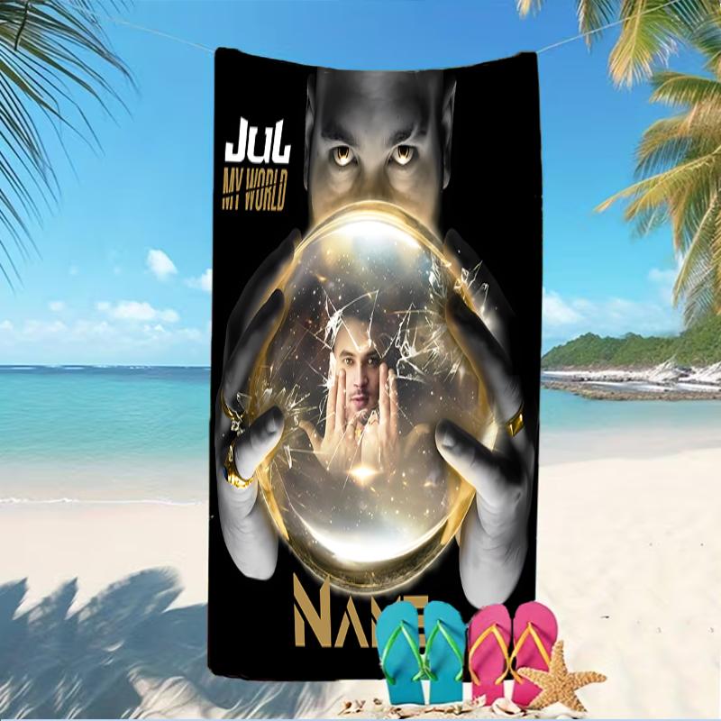 Customizable personalized beach towels Jul rapper themed designs.Suitable for the beach, yoga, sports;ideal as beach accessories