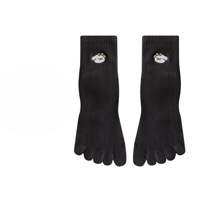 Spring and Autumn Five-fingered Socks with Granular Glue On The Soles of The Feet, Sweat-absorbing and Anti-slip Toe Socks, Boneless Yoga Socks
