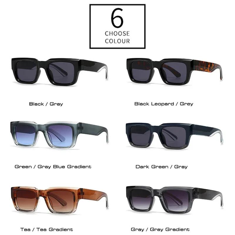 Square Sunglasses Men Punk Wide Legs Eyewear Gradient Green Gray Shades Luxurious Brand Designer Women Sun Glasses