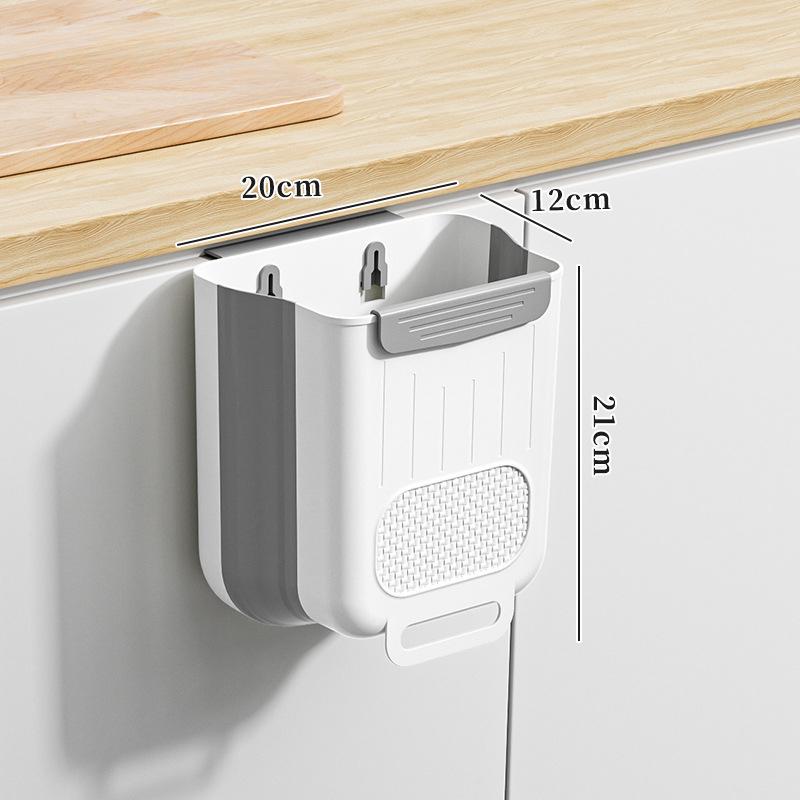 Cabinet Door Trash Can Kitchen No Need To Bend Over Wall-mounted Trash Can Foldable Cabinet with Large Capacity