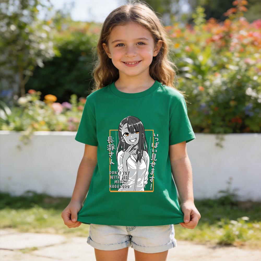 Dont Toy with Me Miss Nagatoro Anime Print T Shirt for Kids Boys Girls Casual Cotton Tee Top Summer Children Clothes